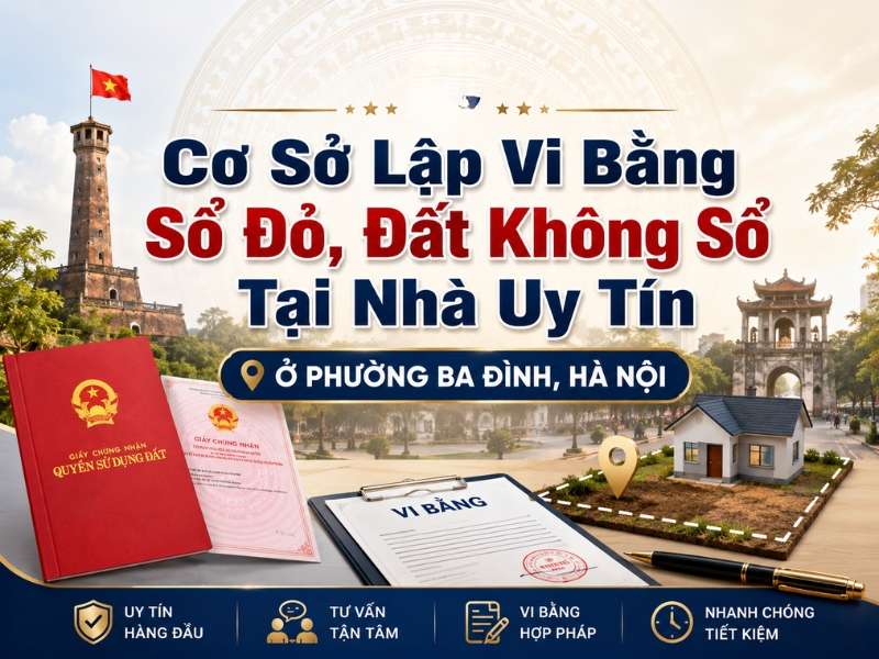 Cơ sở lập vi bằng sổ đỏ, đất không sổ tại nhà uy tín ở phường ba đình, hà nội