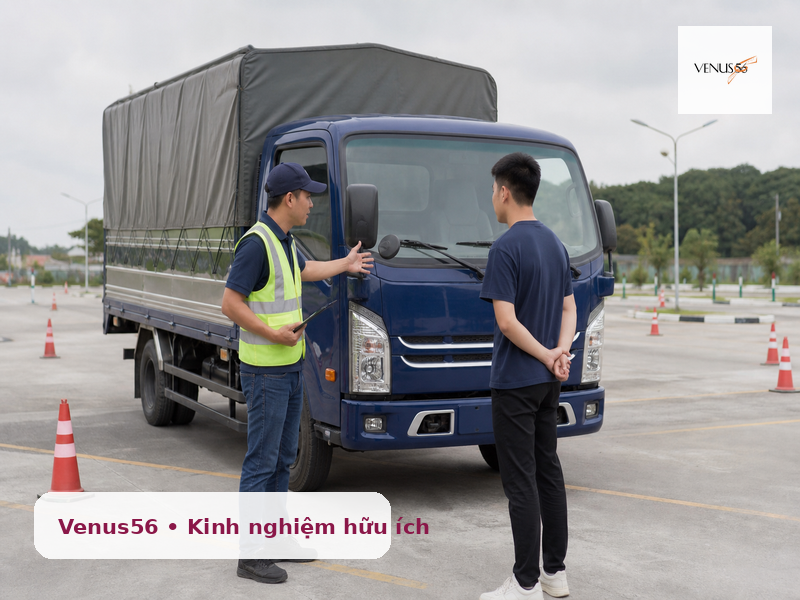 học bằng lái xe tải hạng C1 Quận 12 - sân tập và xe tải