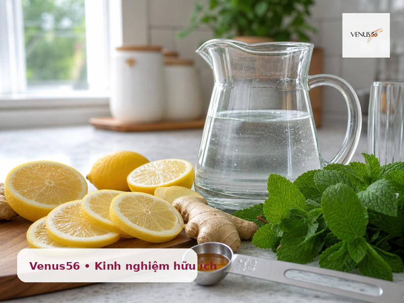 giảm mỡ bụng bằng chanh - nước chanh pha loãng