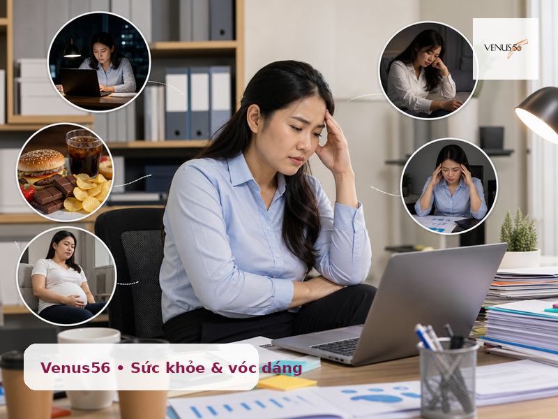 Nguyên nhân gây mỡ bụng: ăn uống, ít vận động, stress và giấc ngủ