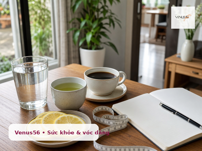 Nước lọc trà không đường và cà phê vừa phải hỗ trợ giảm mỡ bụng