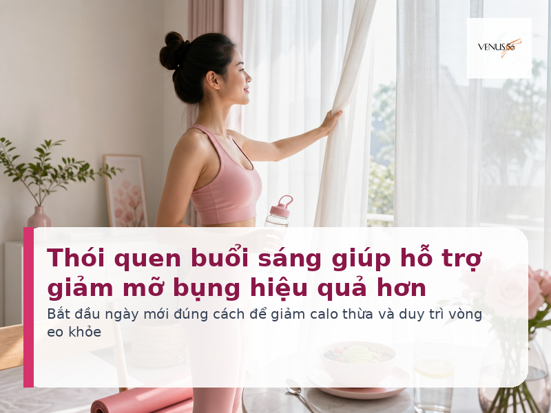 Thói quen buổi sáng giúp hỗ trợ giảm mỡ bụng hiệu quả hơn 2 Thói quen buổi sáng giúp hỗ trợ giảm mỡ bụng và duy trì vòng eo khỏe - Venus56