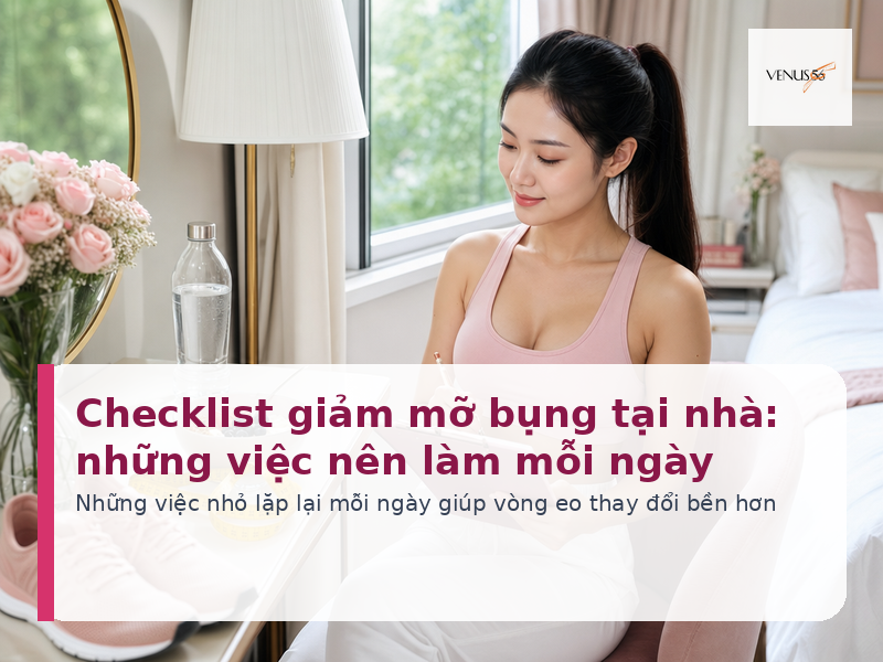 Checklist giảm mỡ bụng tại nhà những việc nên làm mỗi ngày