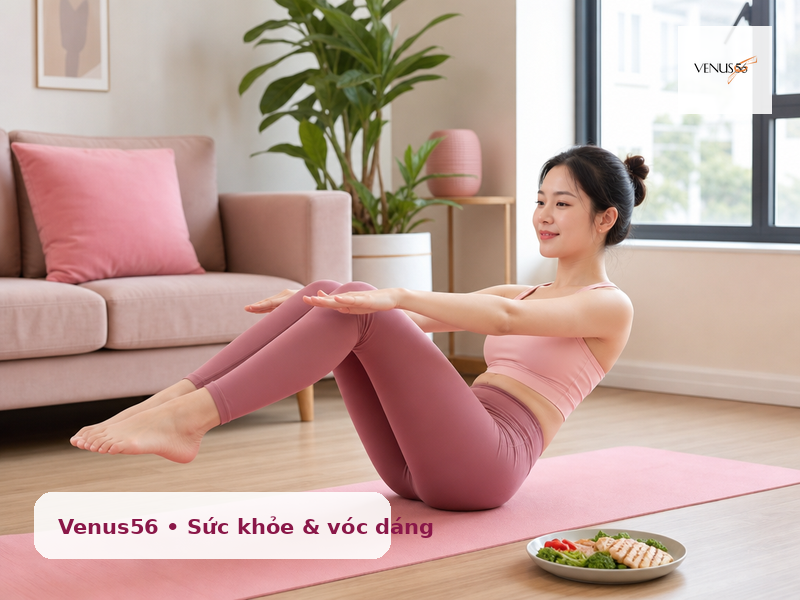 Bài tập cơ trung tâm và ăn uống hỗ trợ giảm mỡ bụng dưới cho nữ