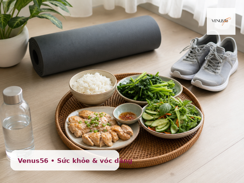 Ăn uống cân bằng và vận động toàn thân hỗ trợ giảm mỡ bụng bền vững