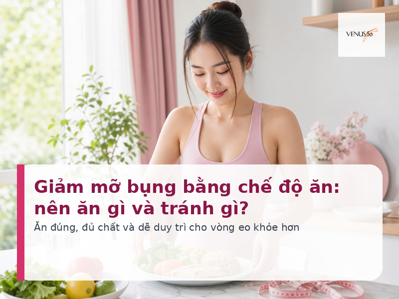 Giảm mỡ bụng bằng chế độ ăn nên ăn gì và tránh gì - Venus56
