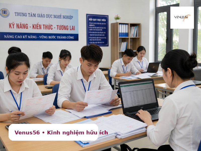 trường dạy nghề kế toán doanh nghiệp ở Nghệ An - lớp học thực hành