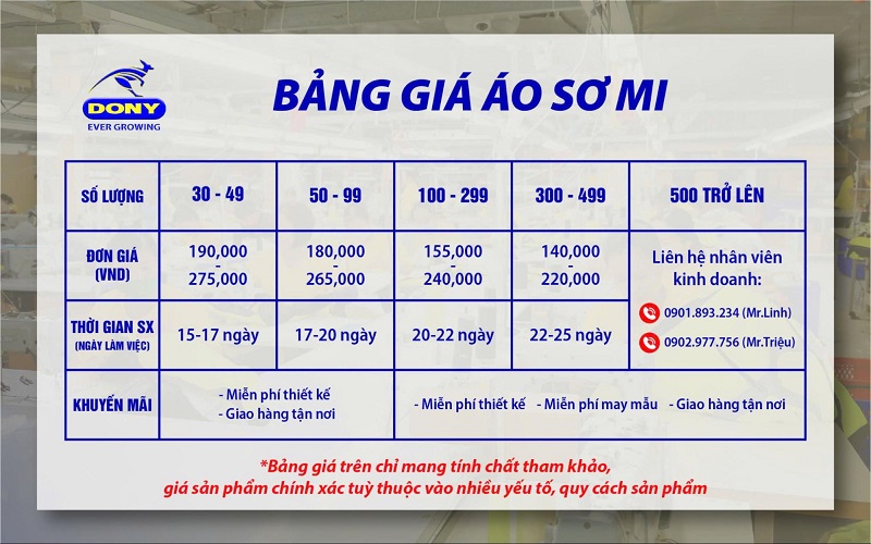 Báo giá may đồng phục theo yêu cầu tại Phường Phú Định 18