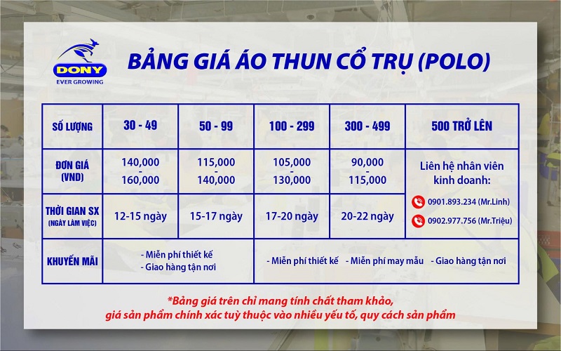 Báo giá may đồng phục theo yêu cầu tại Phường Phú Định 17