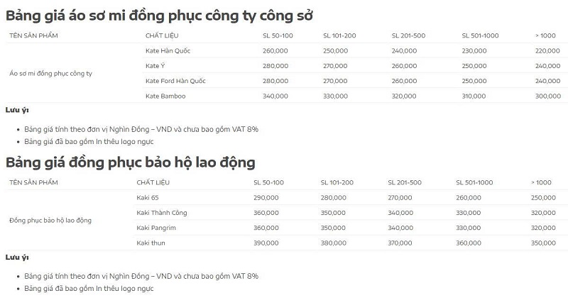 Báo giá may đồng phục theo yêu cầu tại Phường Phú Định 23 Báo giá may đồng phục theo yêu cầu tại Phường Phú Định 23